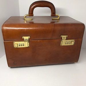 Vintage European Leather Train case